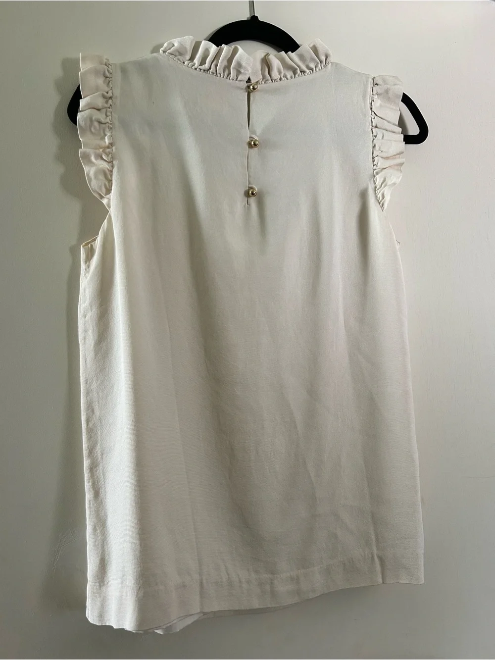 kate spade Cream Ruffle V-Neck Sleeveless Top